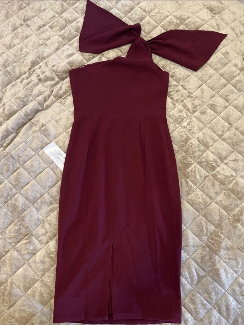 Dress the Population Tiffany One Shoulder Cocktail Gown Midi Sheath Size Medium